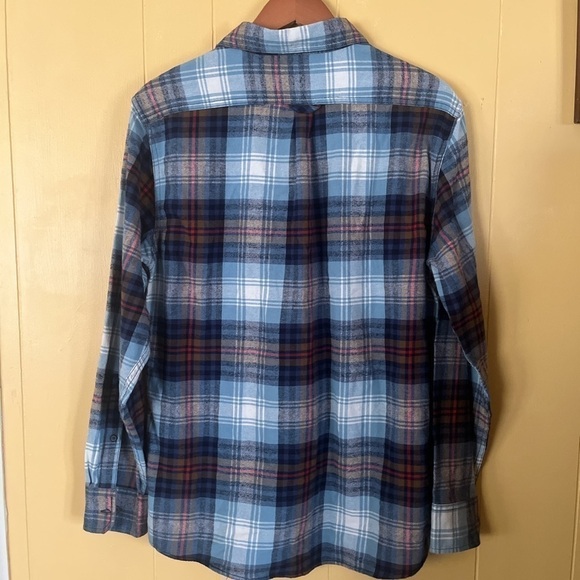 EDDIE Bauer Mens Medium Plaid Flannel Button Down Grunge Shirt - Picture 4 of 8